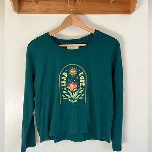 Organic cotton WVN graphic long sleeve tee LEAD WITH LOVE